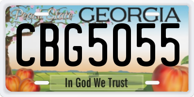 GA license plate CBG5055