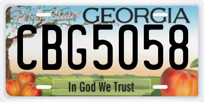 GA license plate CBG5058