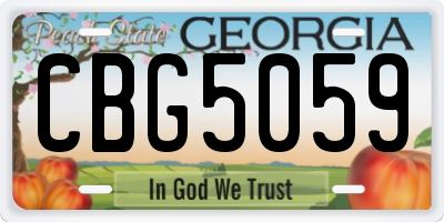 GA license plate CBG5059