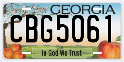 GA license plate CBG5061