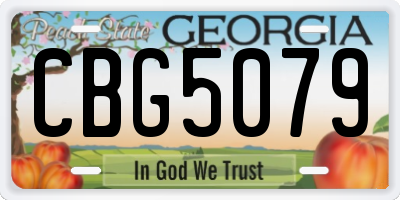GA license plate CBG5079