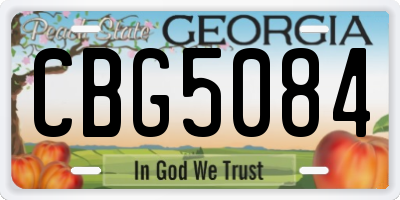 GA license plate CBG5084