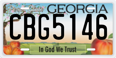 GA license plate CBG5146