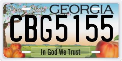 GA license plate CBG5155