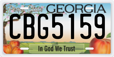 GA license plate CBG5159