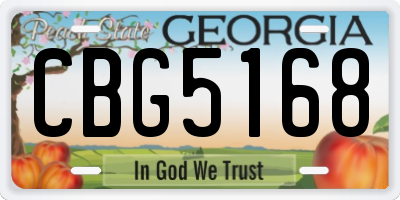 GA license plate CBG5168