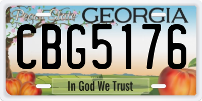 GA license plate CBG5176