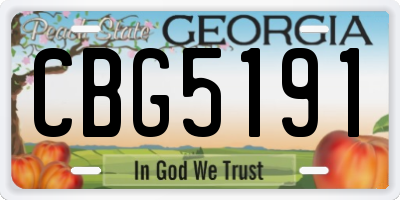 GA license plate CBG5191