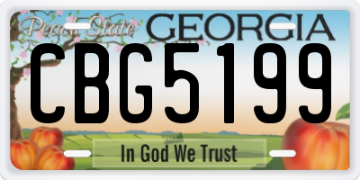 GA license plate CBG5199