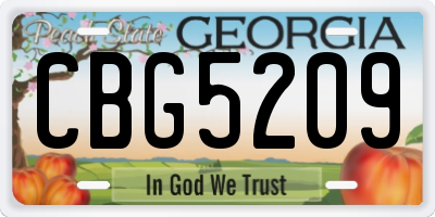 GA license plate CBG5209