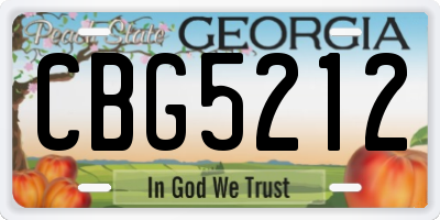 GA license plate CBG5212