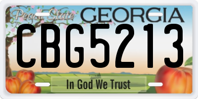 GA license plate CBG5213