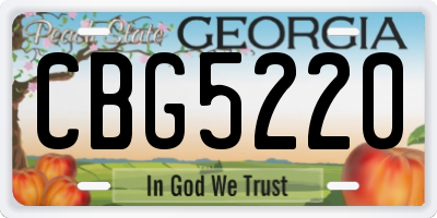 GA license plate CBG5220