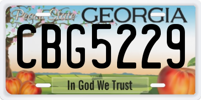 GA license plate CBG5229