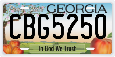 GA license plate CBG5250