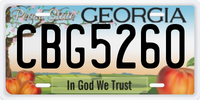 GA license plate CBG5260