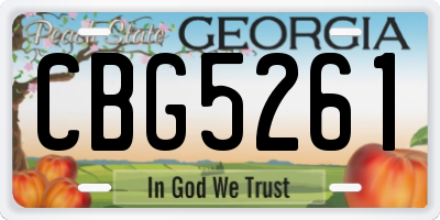 GA license plate CBG5261