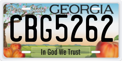 GA license plate CBG5262