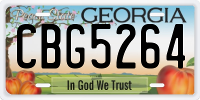 GA license plate CBG5264