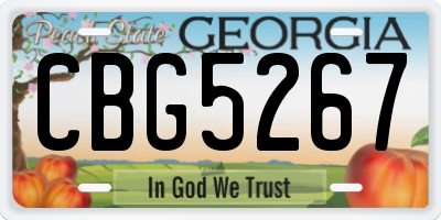 GA license plate CBG5267