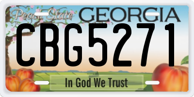 GA license plate CBG5271