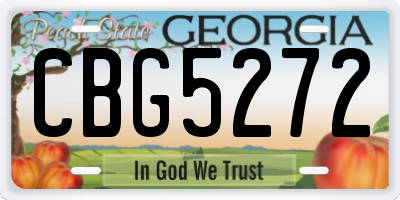 GA license plate CBG5272