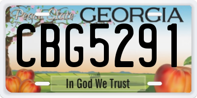 GA license plate CBG5291