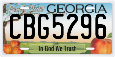 GA license plate CBG5296