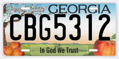 GA license plate CBG5312