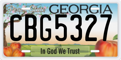 GA license plate CBG5327