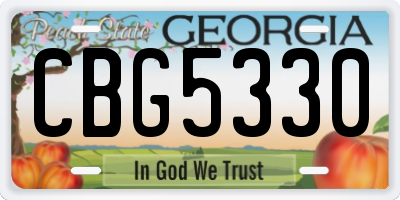 GA license plate CBG5330