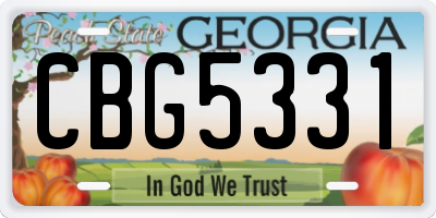 GA license plate CBG5331