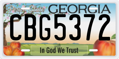 GA license plate CBG5372