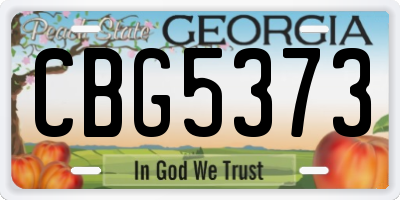 GA license plate CBG5373