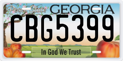 GA license plate CBG5399