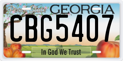 GA license plate CBG5407