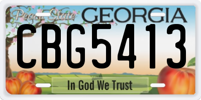 GA license plate CBG5413