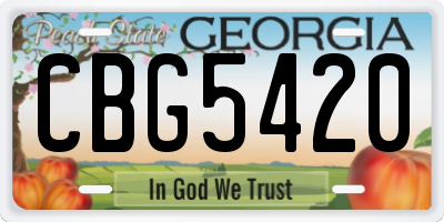 GA license plate CBG5420