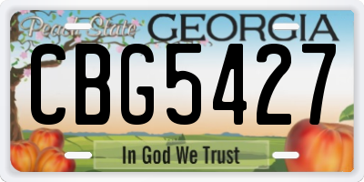 GA license plate CBG5427
