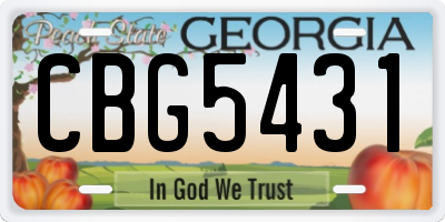 GA license plate CBG5431