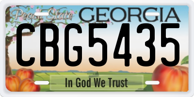 GA license plate CBG5435