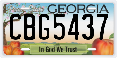 GA license plate CBG5437