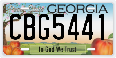GA license plate CBG5441
