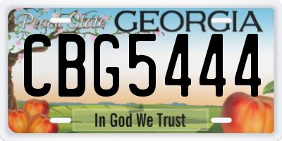 GA license plate CBG5444