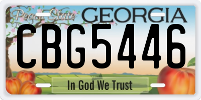 GA license plate CBG5446