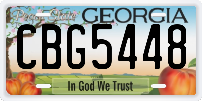 GA license plate CBG5448