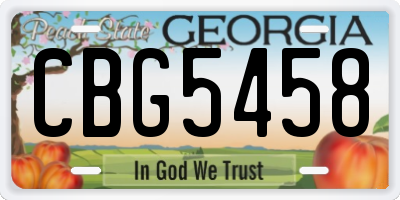 GA license plate CBG5458