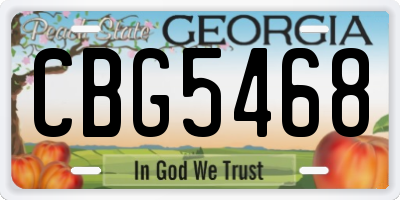 GA license plate CBG5468