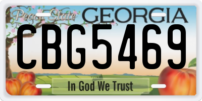 GA license plate CBG5469