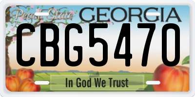 GA license plate CBG5470